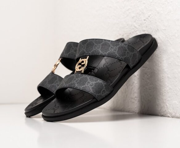 Сланцы Gucci черные lthr