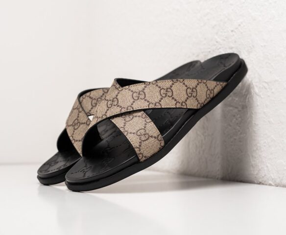 Сланцы Gucci leather beige