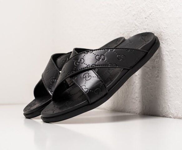 Сланцы Gucci lthr all black