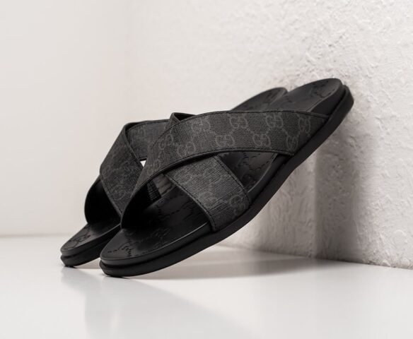 Сланцы Gucci all black lthr