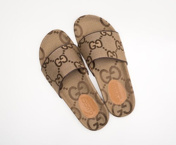 Сланцы Gucci textile бежевые