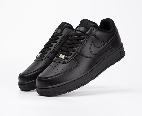 Nike Air Force 1 Low black черные lthr Nike Air Force 1 Low black черные lthr