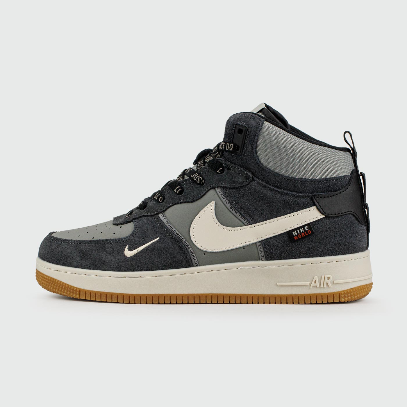 Зимние Nike Air Force 1 Mid Blue / L.Grey with Fur